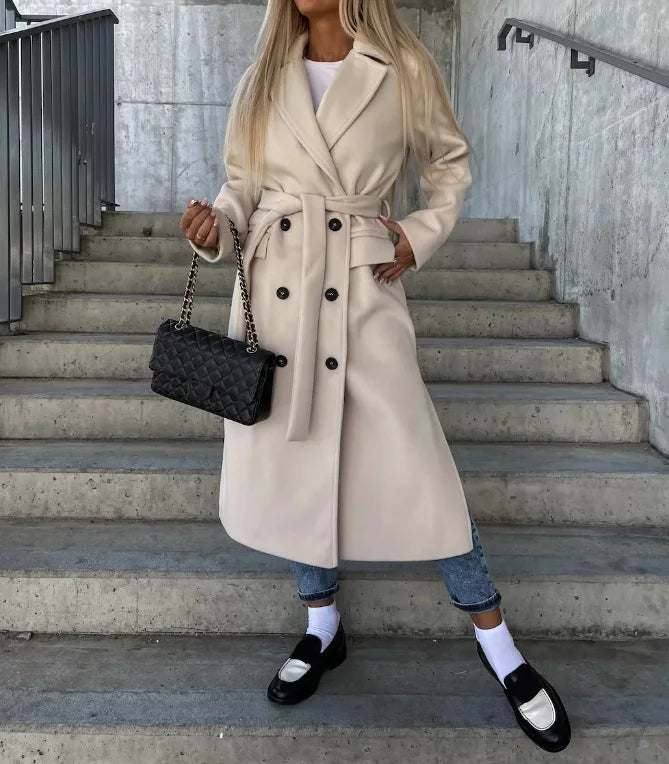 Olive | Women Timeless Double-Breasted Wool Coat