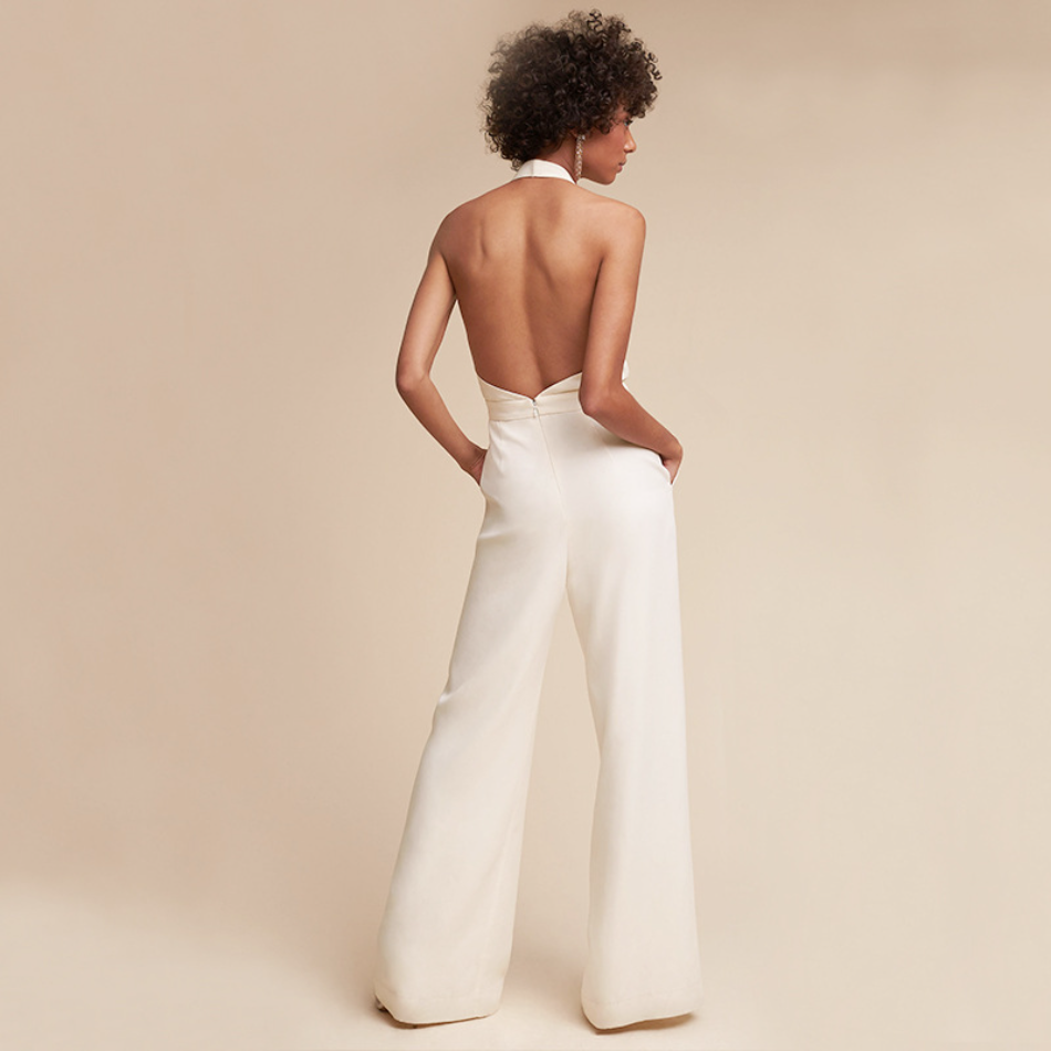 Ellie | Women’s Sleeveless Jumpsuit with Deep V-Neck and Wide-Leg Silhouette
