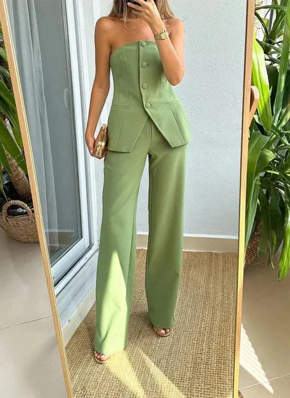 Jannah | Women’s Two-Piece Set with Sleeveless Top and Drawstring Waist Pants