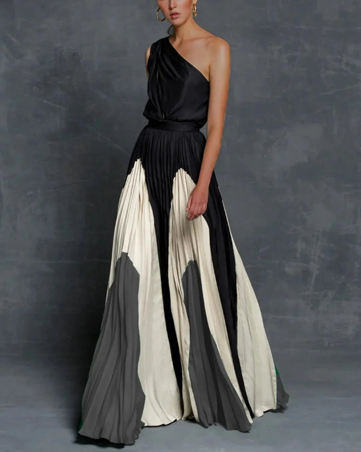 Eliza | Women’s One‑Shoulder Floral Maxi Dress with Tiered Flowing Silhouette