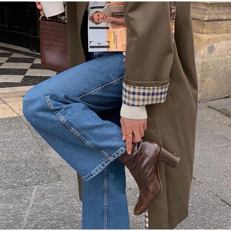 Clara | Women’s Elegant Long Trench Coat with Grid Lining