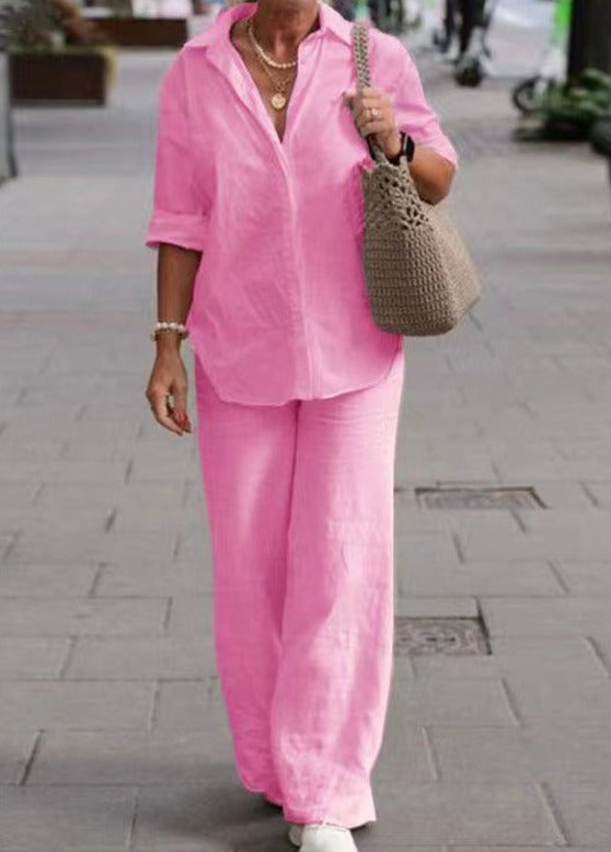 Lola | Women's Linen Relaxed Loungewear Set (Plus Size Available)