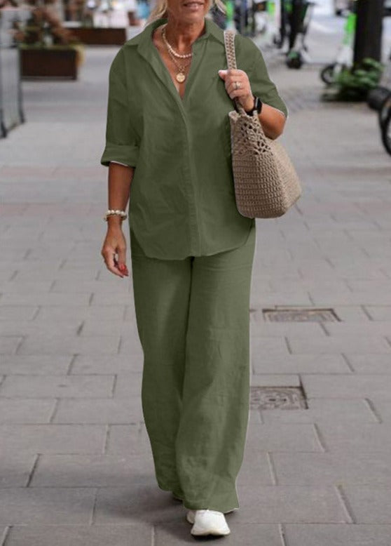 Lola | Women's Linen Relaxed Loungewear Set (Plus Size Available)