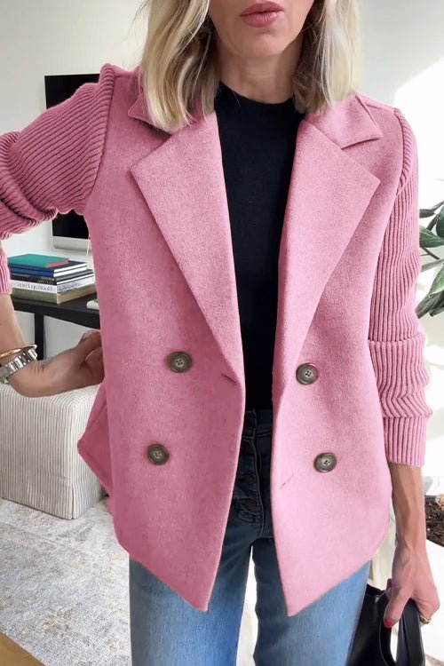 Lilly | Double-Breasted Knit Sleeve Blazer