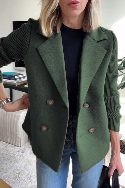 Lilly | Double-Breasted Knit Sleeve Blazer