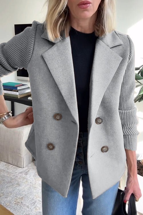 Lilly | Double-Breasted Knit Sleeve Blazer