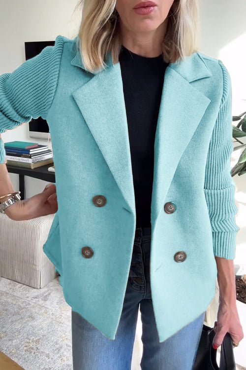 Lilly | Double-Breasted Knit Sleeve Blazer