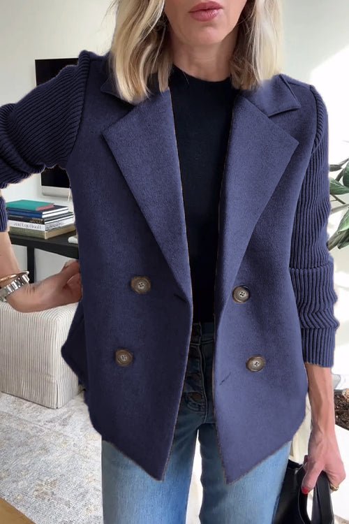 Lilly | Double-Breasted Knit Sleeve Blazer