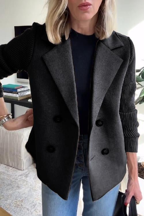 Lilly | Double-Breasted Knit Sleeve Blazer