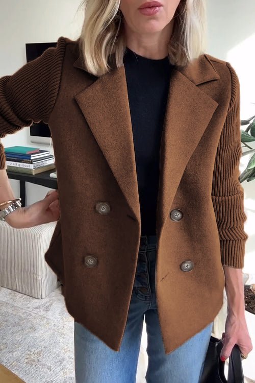 Lilly | Double-Breasted Knit Sleeve Blazer