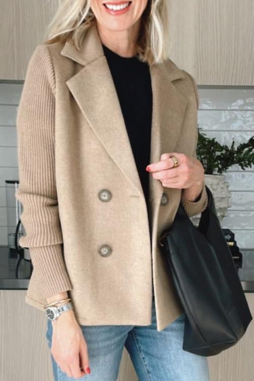 Lilly | Double-Breasted Knit Sleeve Blazer