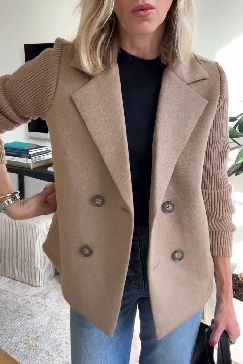Lilly | Double-Breasted Knit Sleeve Blazer