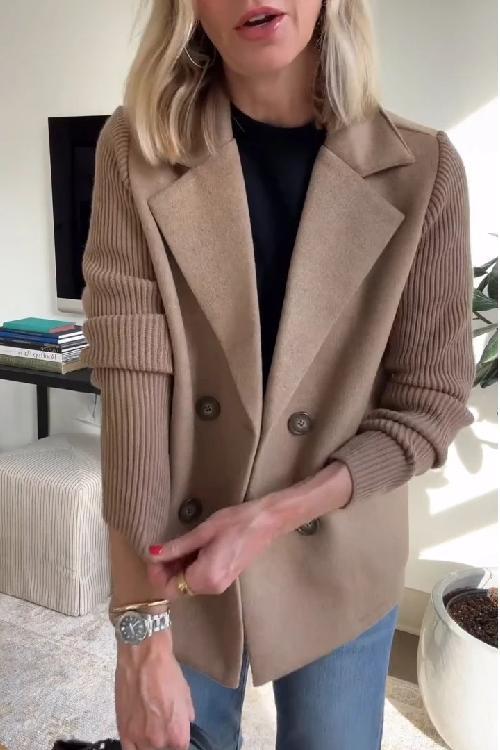 Lilly | Double-Breasted Knit Sleeve Blazer