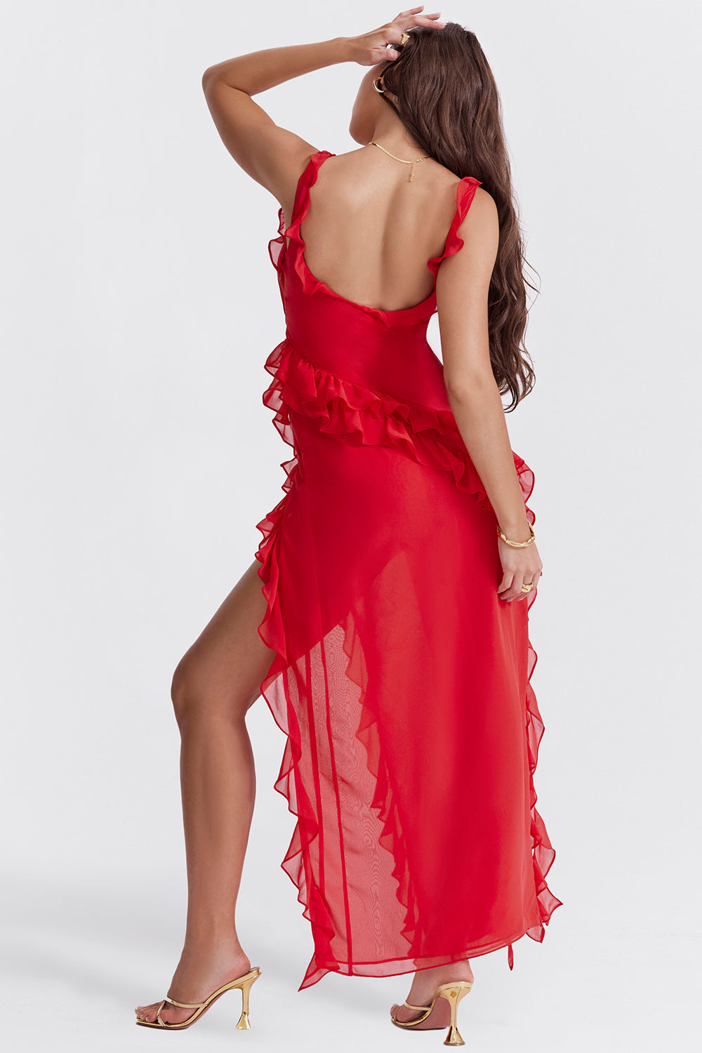 Natalie | Women’s Elegant Maxi Dress with Ruffle Detail