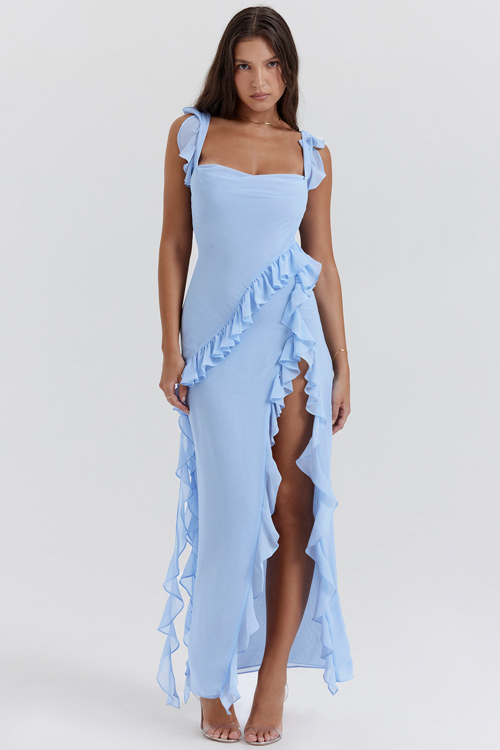 Natalie | Women’s Elegant Maxi Dress with Ruffle Detail