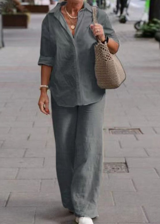 Lola | Women's Linen Relaxed Loungewear Set (Plus Size Available)