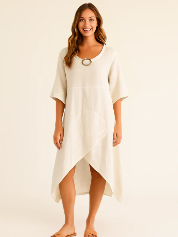Erica | Asymmetrical Hem Midi Dress