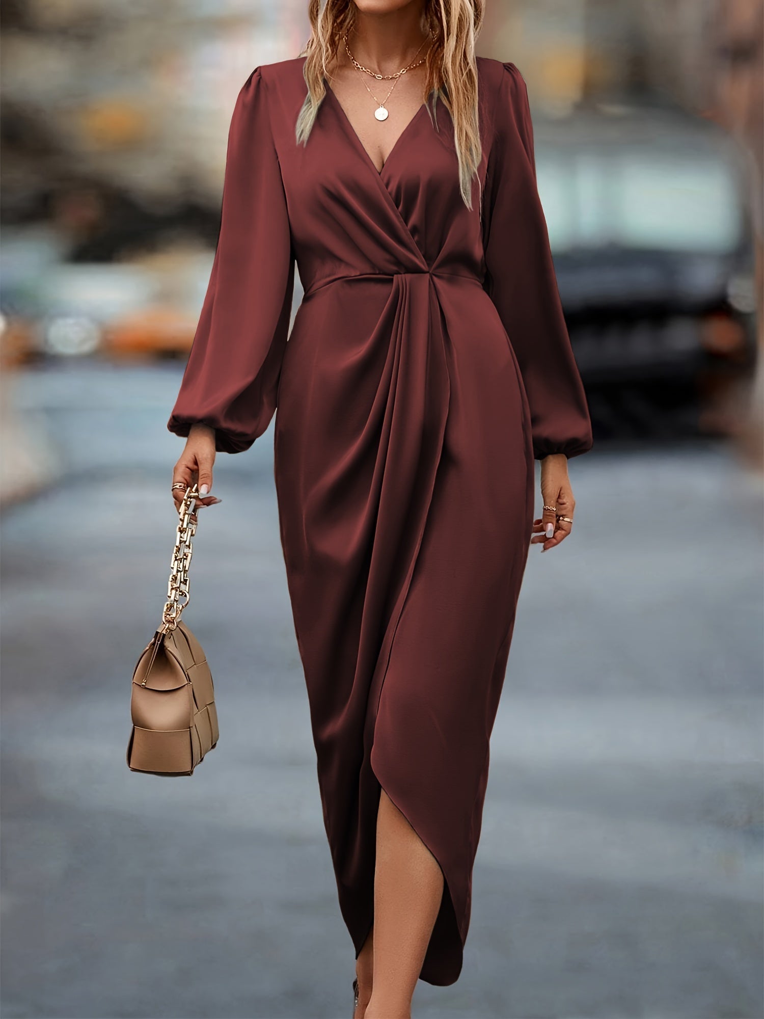 Jessica | Women’s Cotton Wrap Dress with Cinched Waist and Surplice Neckline