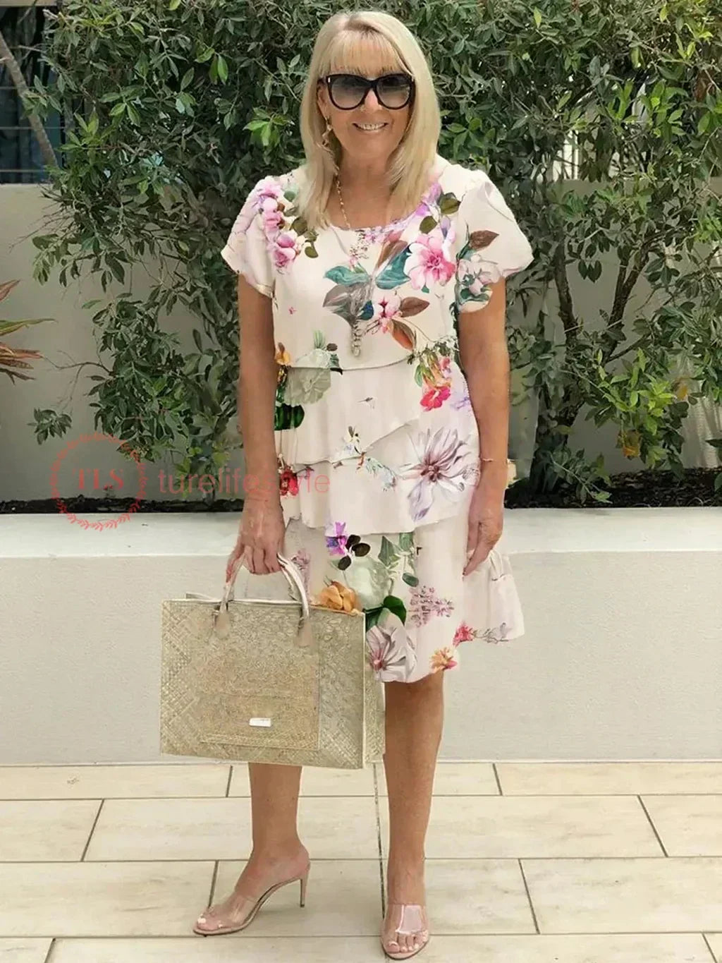 Dorothy | Women’s Ruffled Floral Midi Dress for Effortless Elegance