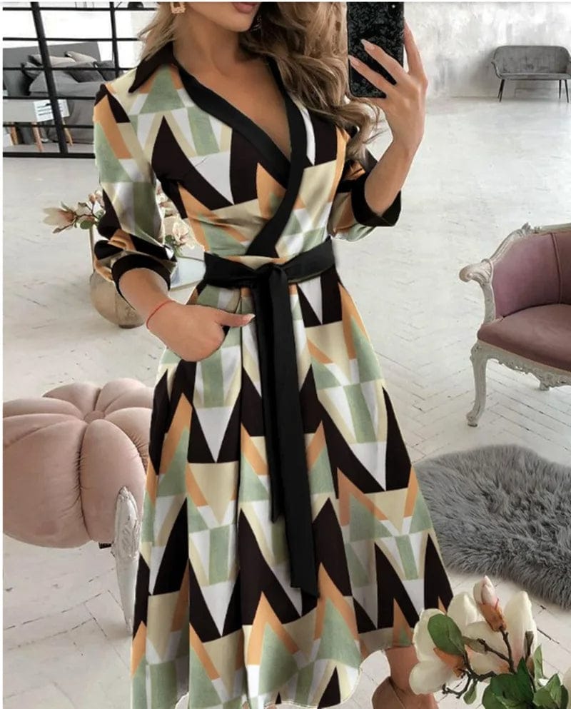Alexa | Women’s Elegant Wrap Midi Dress with Flattering Silhouette