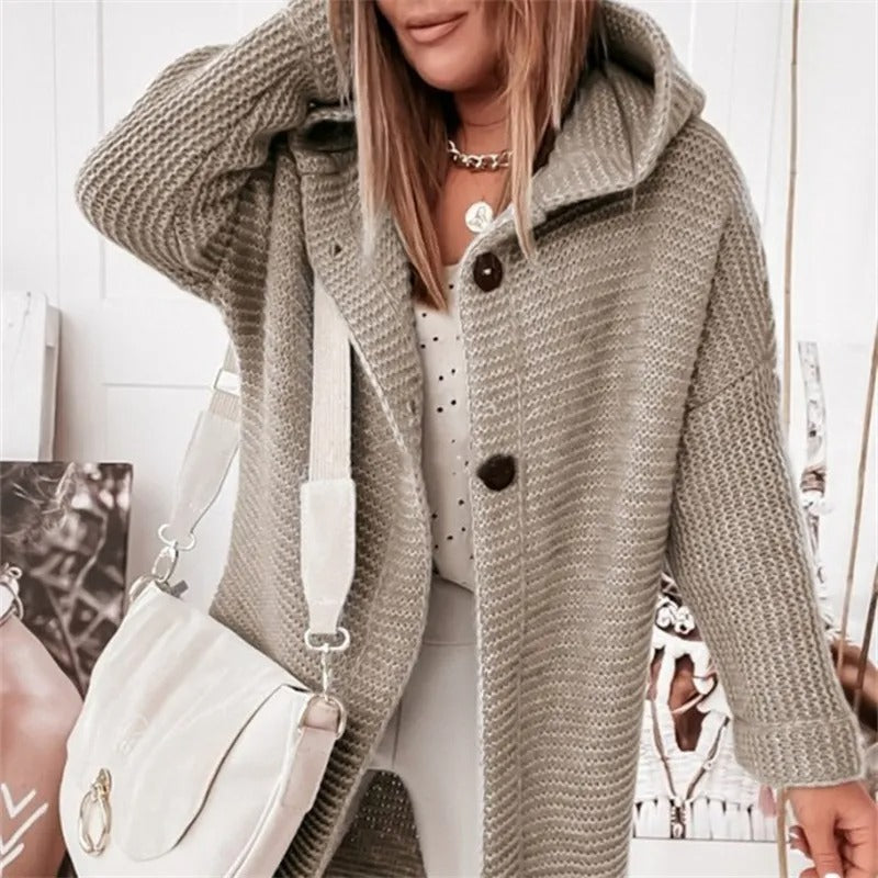 Lyra | Women’s Elegant Hooded Cashmere Cardigan Sweater