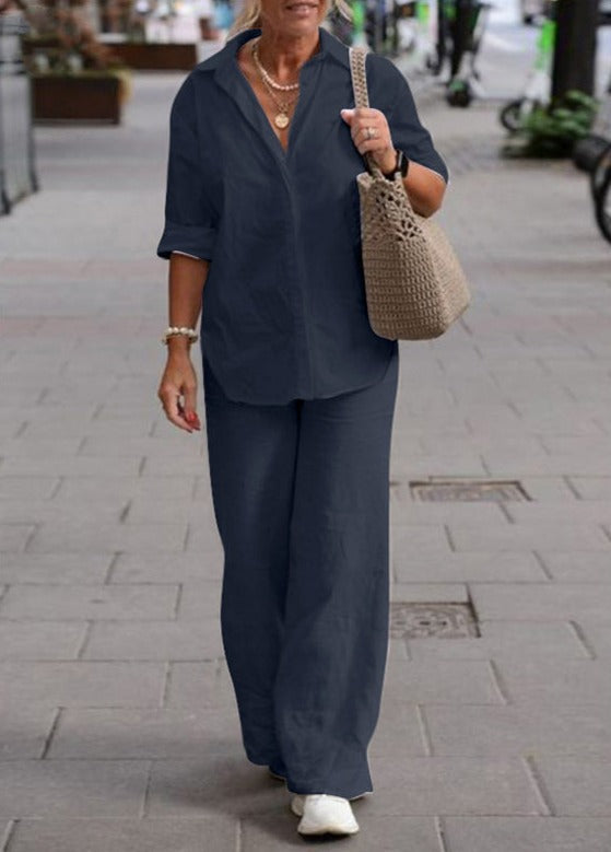 Lola | Women's Linen Relaxed Loungewear Set (Plus Size Available)