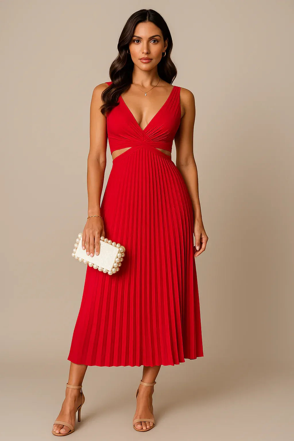 Nikki | Women’s Pleated Layered Evening Dress