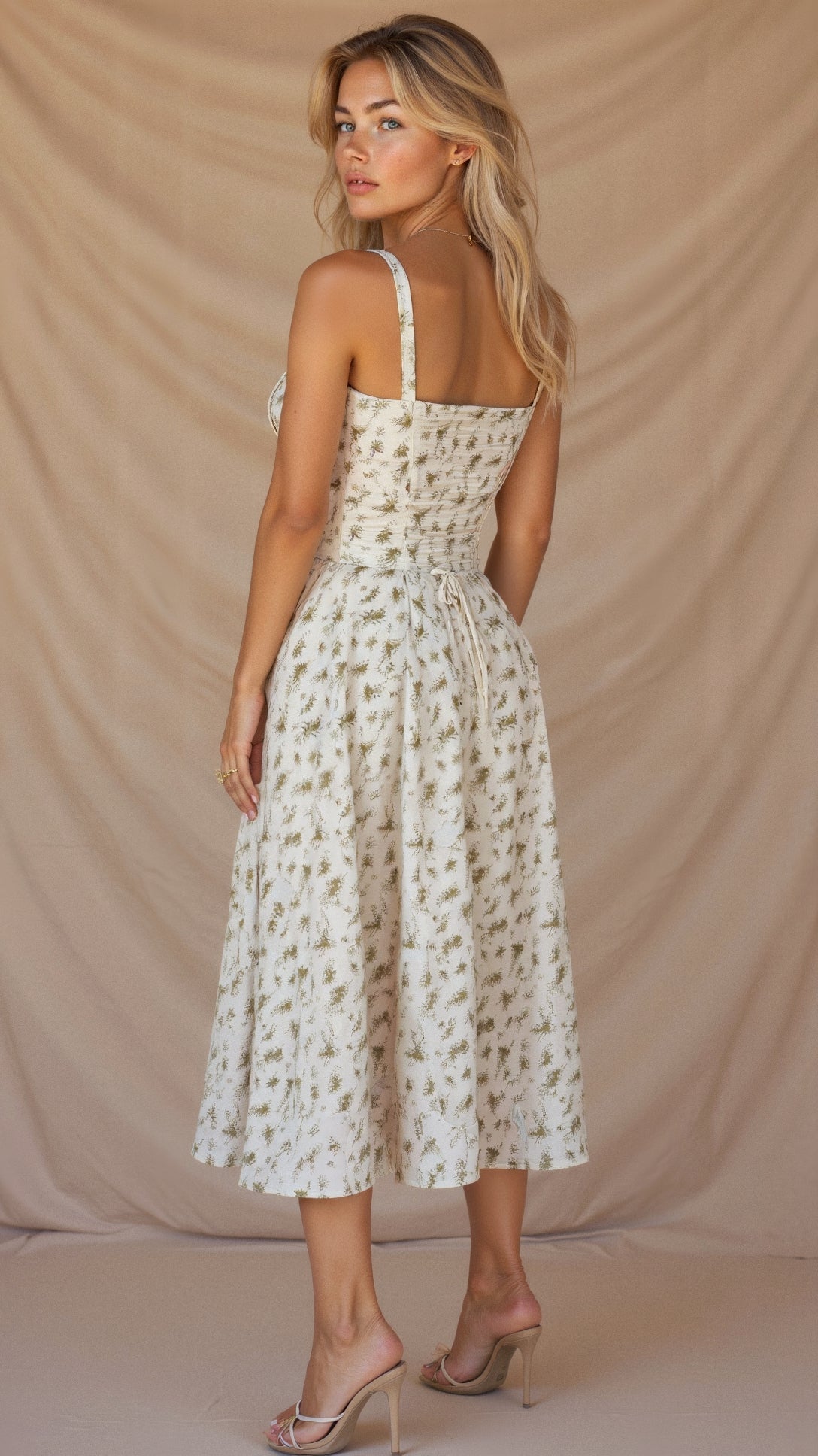 Demitri | Women’s Waist‑Sculpting Bustier Lace‑Up Midi Dress
