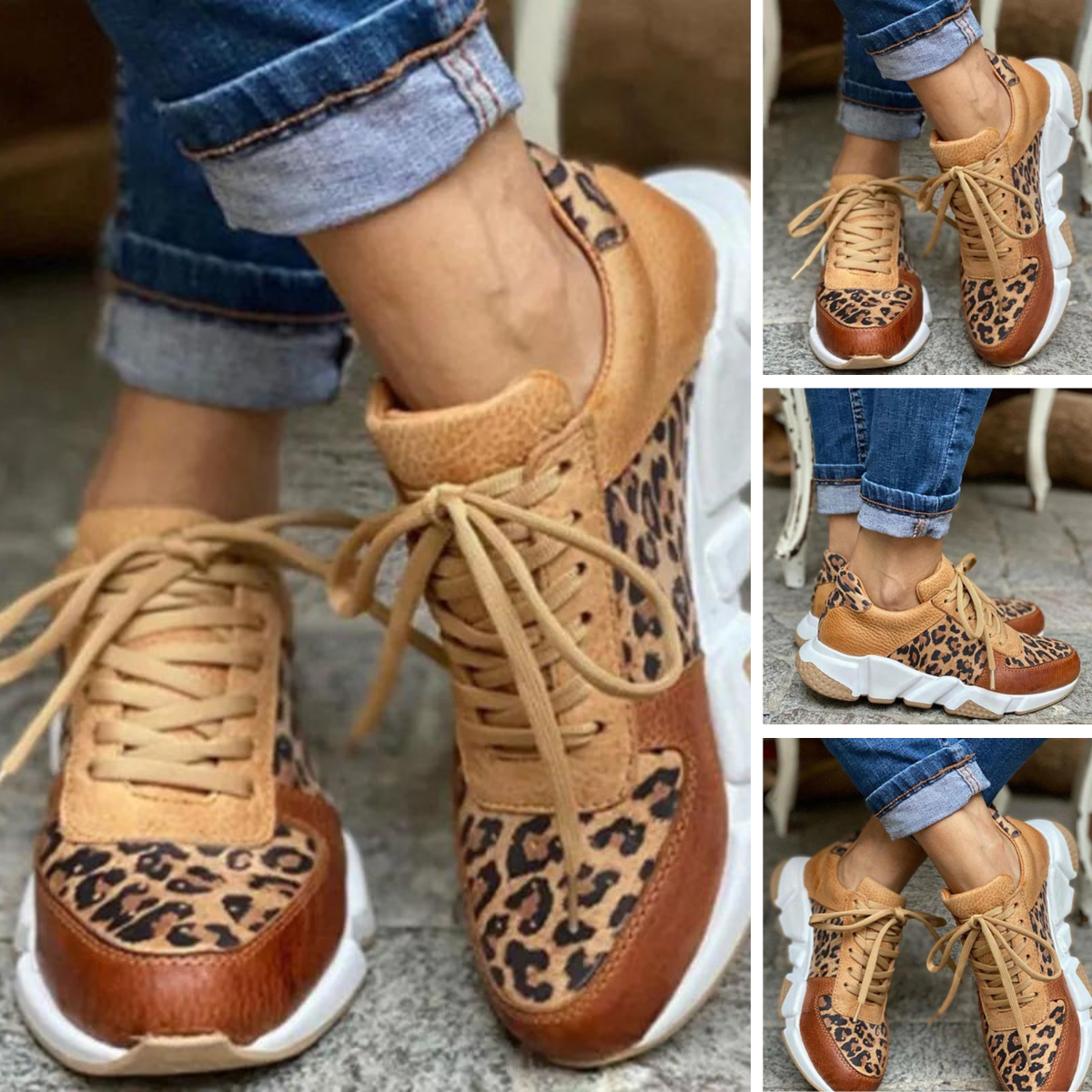 Merida | Fierce Leopard Print Sneakers Trendy and Comfortable