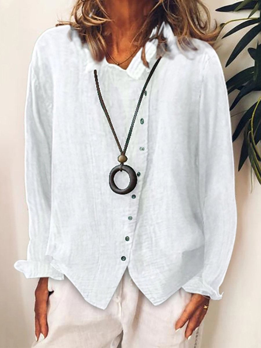 Mia | Women's Cotton and Linen Casual Long Shirt