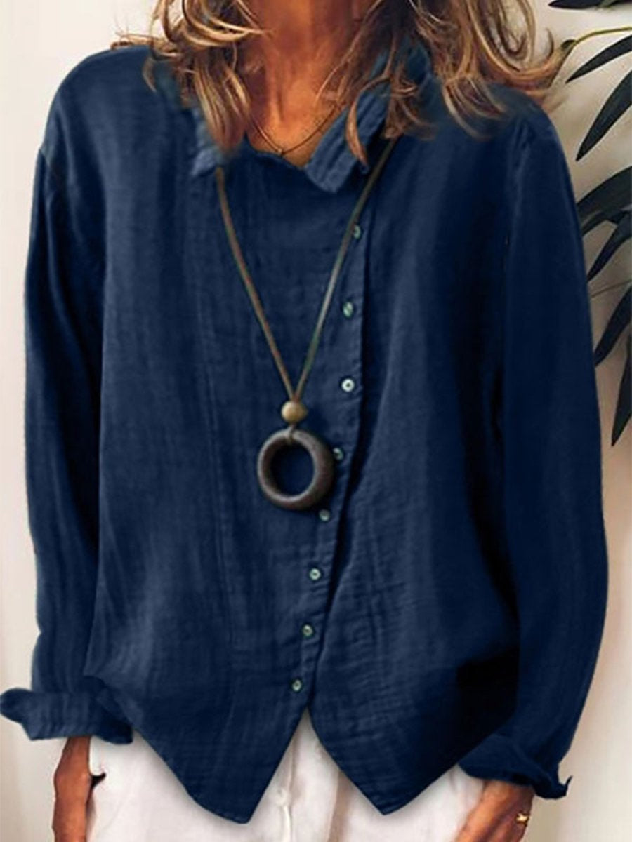 Mia | Women's Cotton and Linen Casual Long Shirt