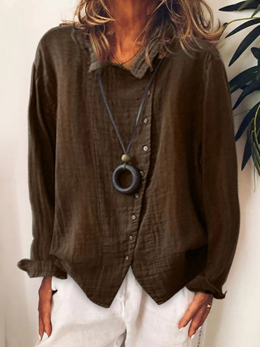 Mia | Women's Cotton and Linen Casual Long Shirt