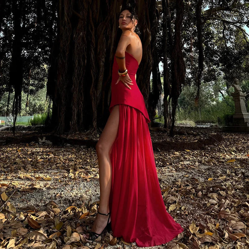 Samara | Women’s Asymmetrical Layered Maxi Dress