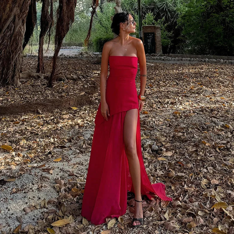 Samara | Women’s Asymmetrical Layered Maxi Dress
