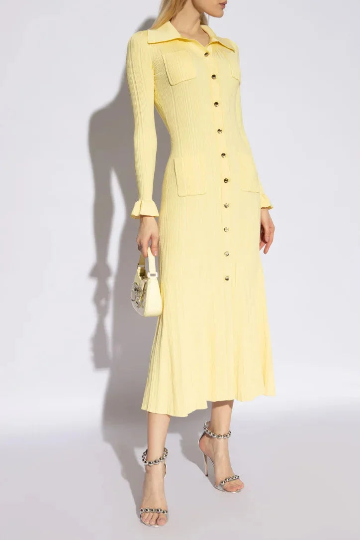 Dakota | Women’s Ribbed Midi Dress with Button Accents