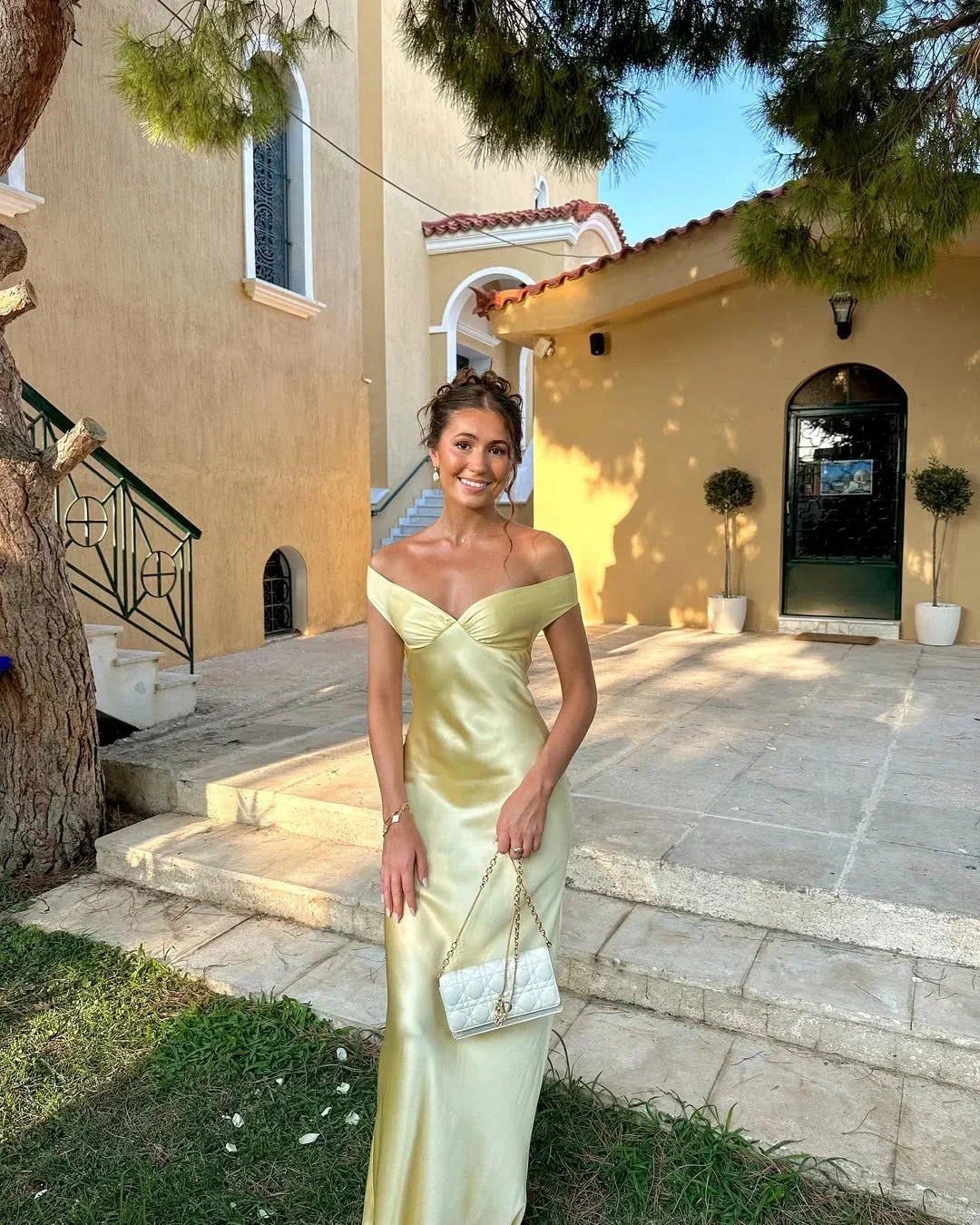 Harper | Off Shoulder Yellow Maxi Dress