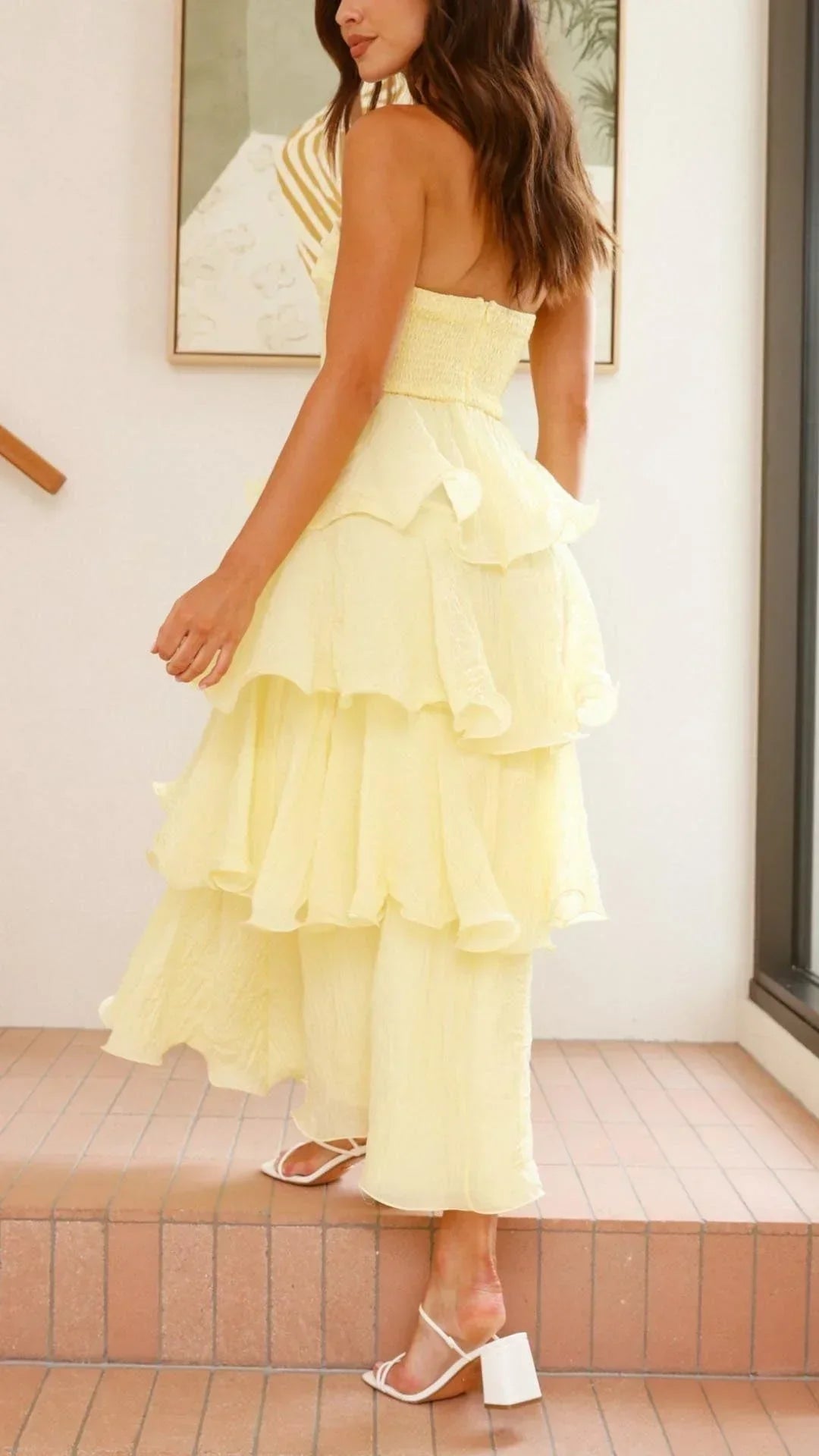 Imara | Women’s Strapless Tiered Dress with Elegant Layers