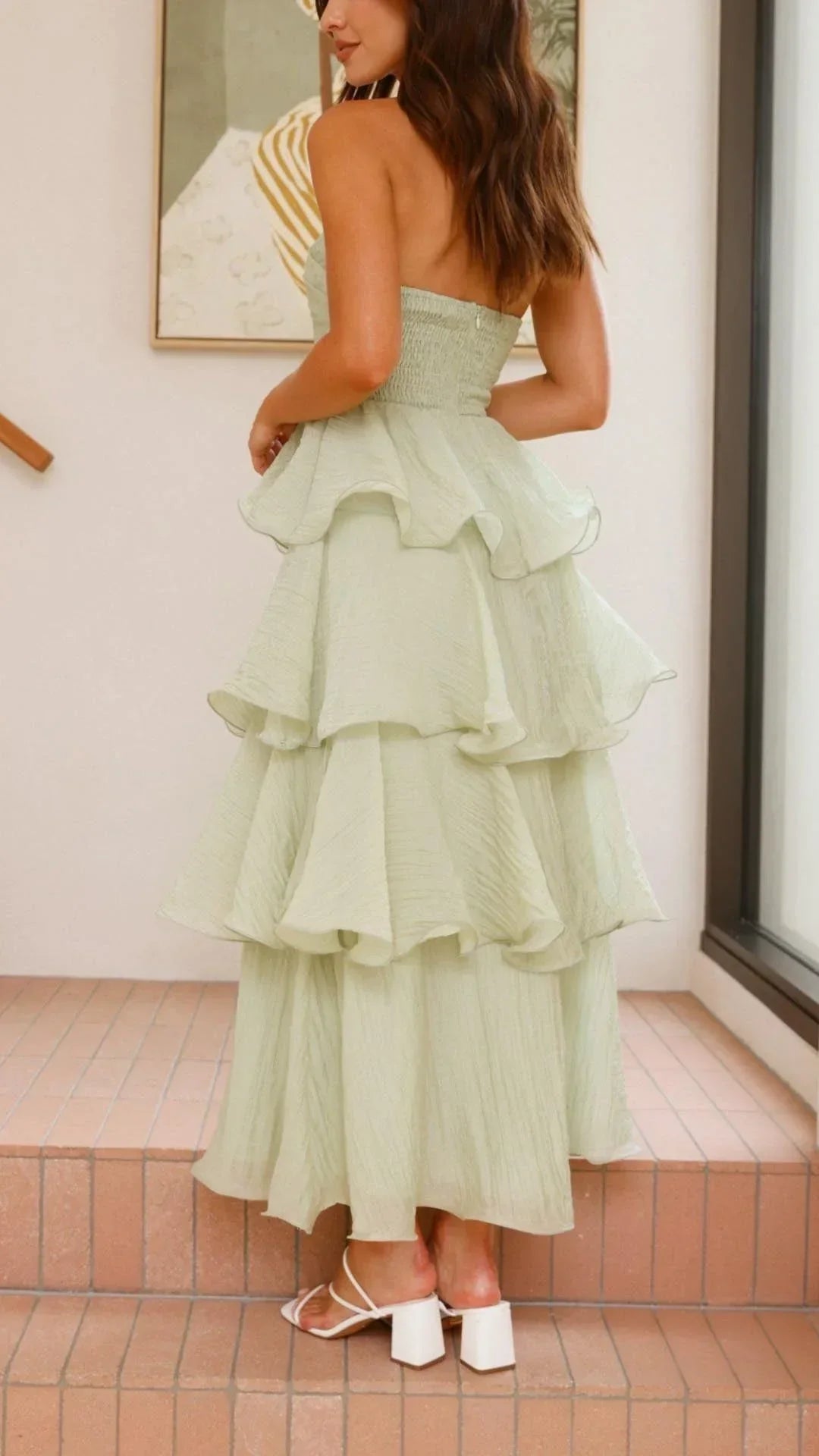 Imara | Women’s Strapless Tiered Dress with Elegant Layers
