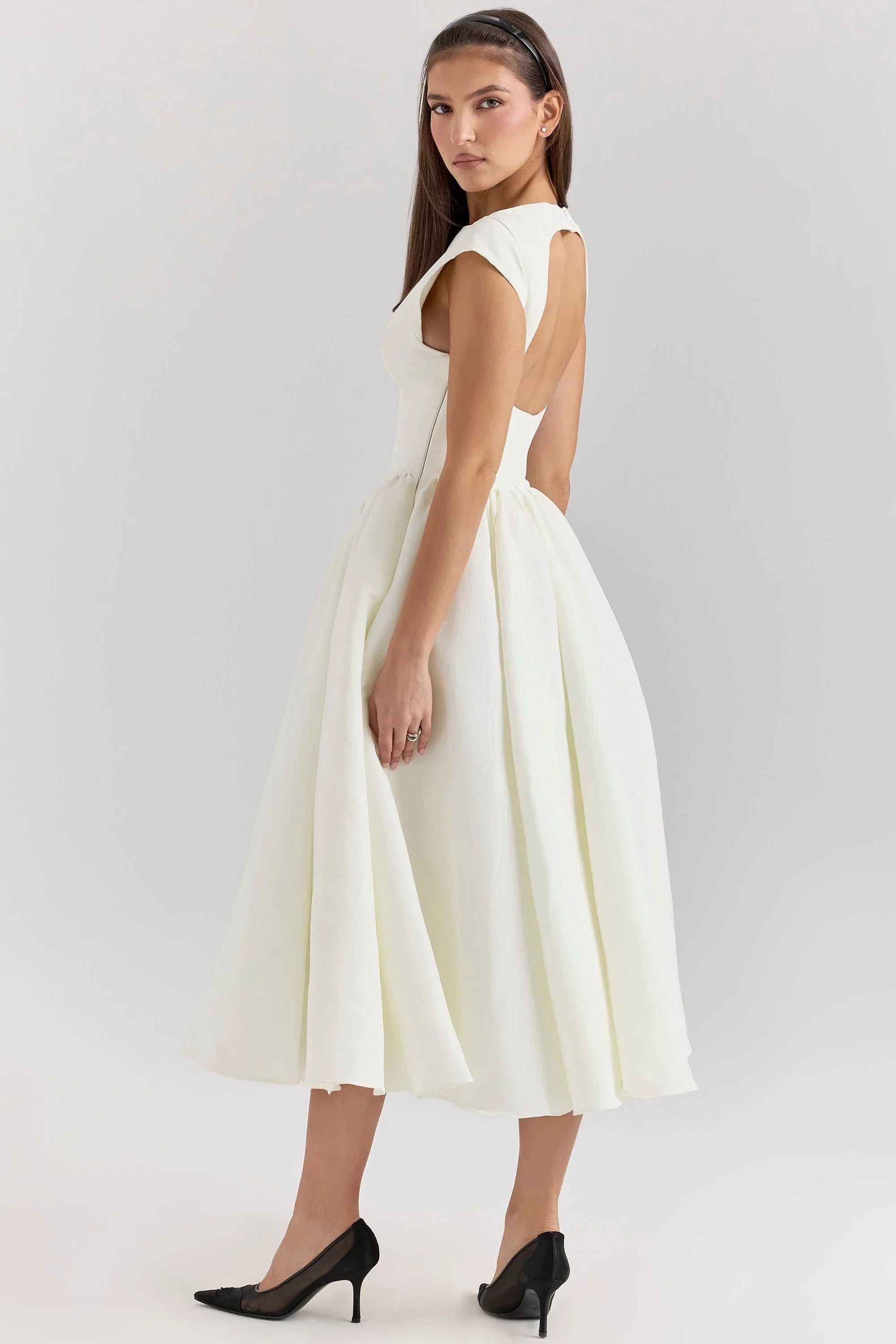 Natalie | Women’s Sculpted Bodice Midi Dress