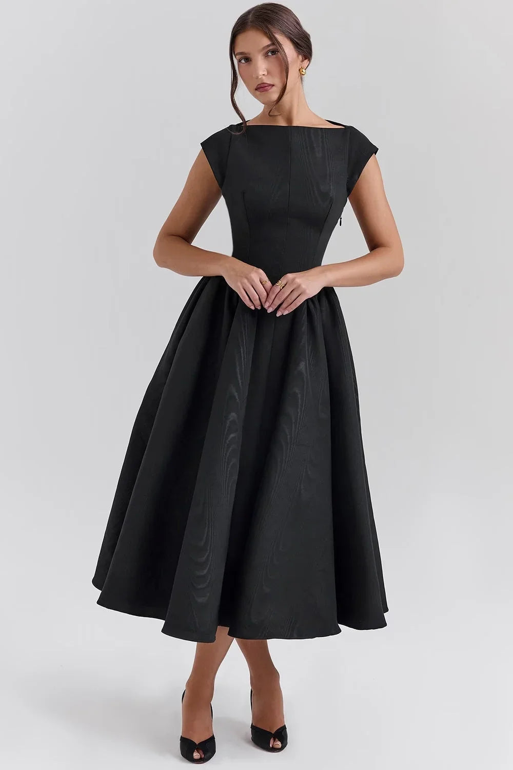 Natalie | Women’s Sculpted Bodice Midi Dress