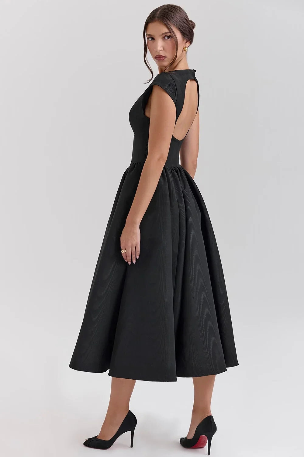 Natalie | Women’s Sculpted Bodice Midi Dress