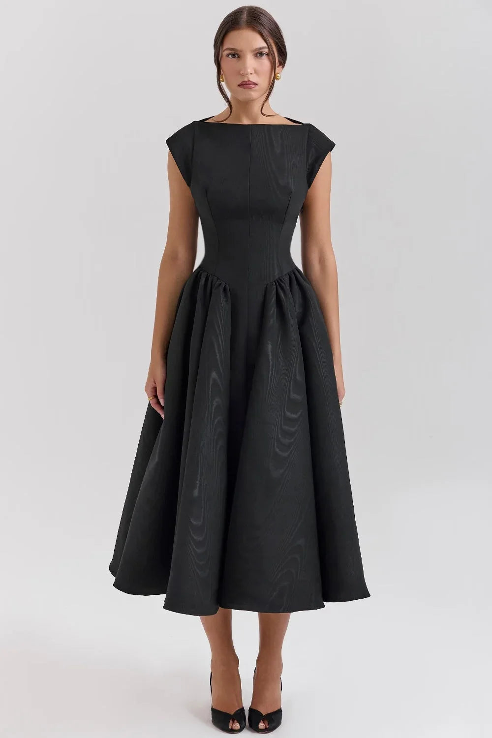 Natalie | Women’s Sculpted Bodice Midi Dress