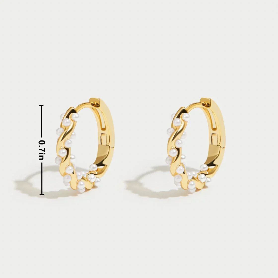 Isla | Elegant Pearl Accent Gold Hoop Earrings