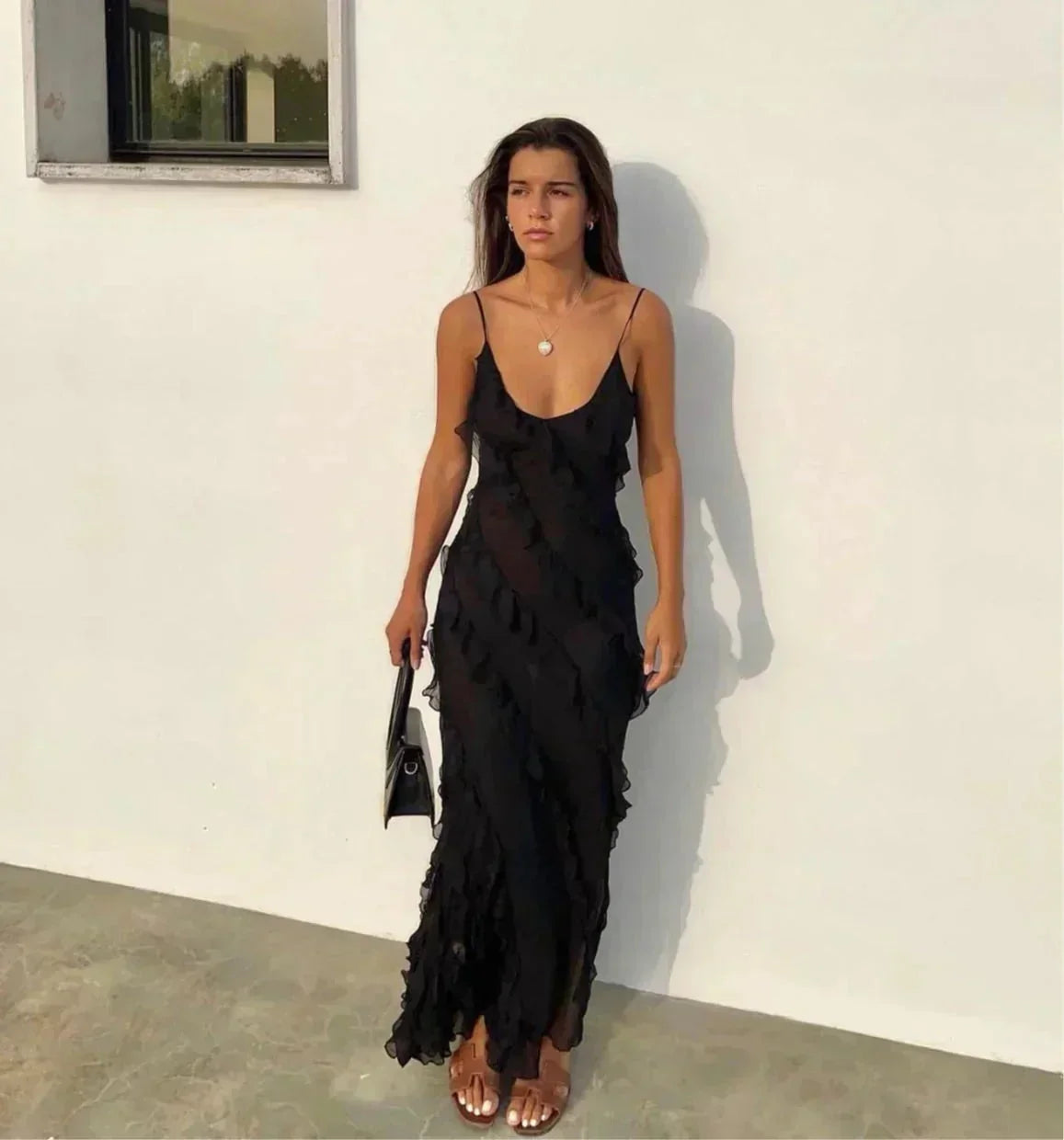 Kiara | Women’s Elegant Ruffled Maxi Dress for Evening Events
