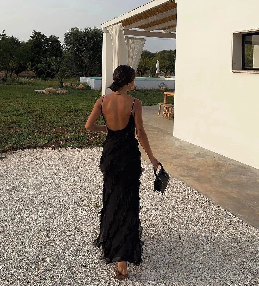 Kiara | Women’s Elegant Ruffled Maxi Dress for Evening Events