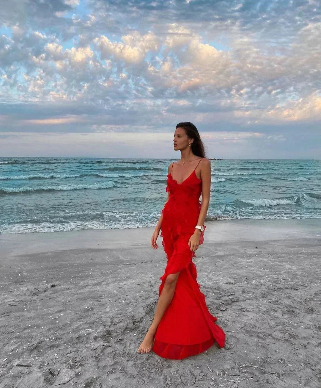 Kiara | Women’s Elegant Ruffled Maxi Dress for Evening Events