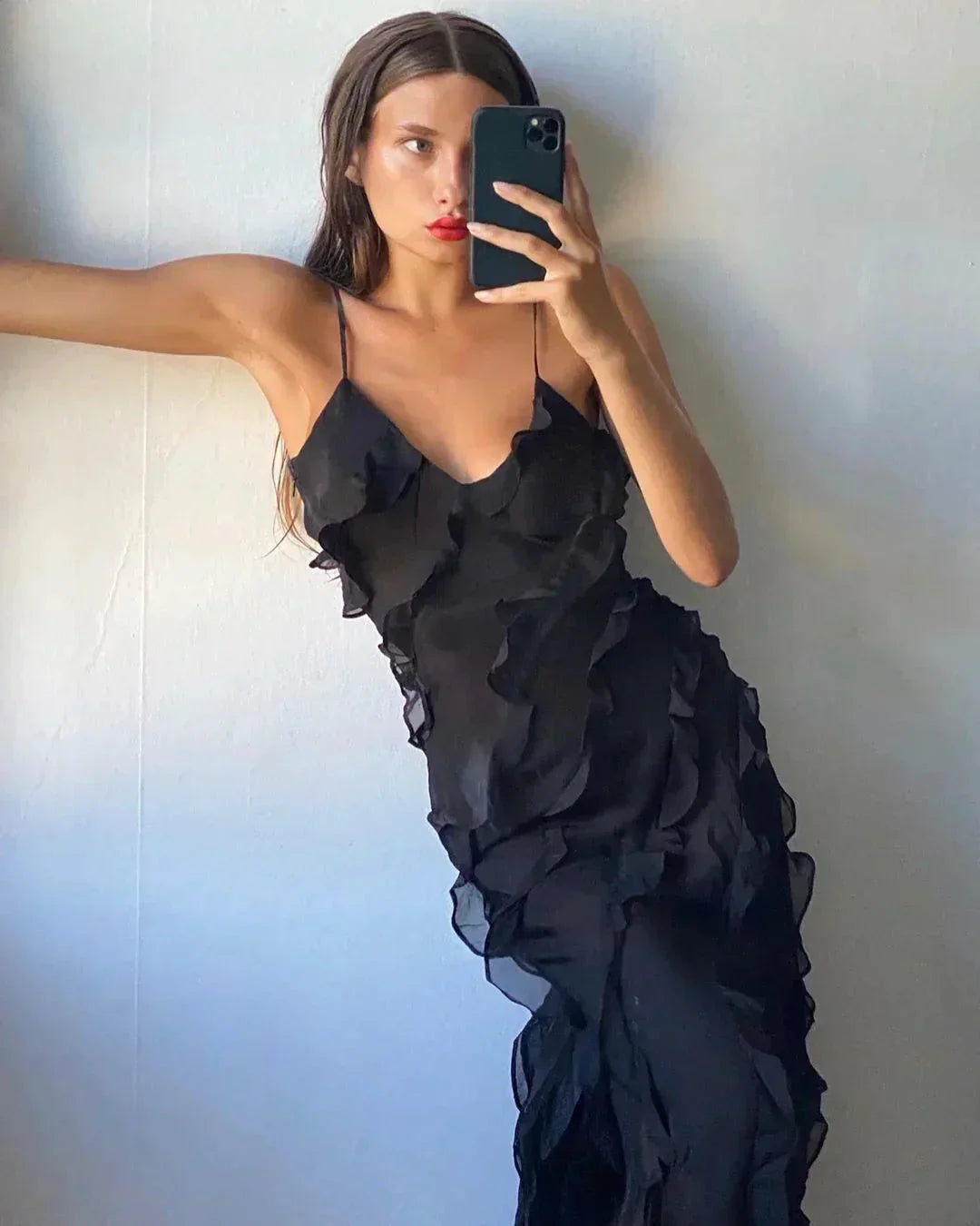 Kiara | Women’s Elegant Ruffled Maxi Dress for Evening Events