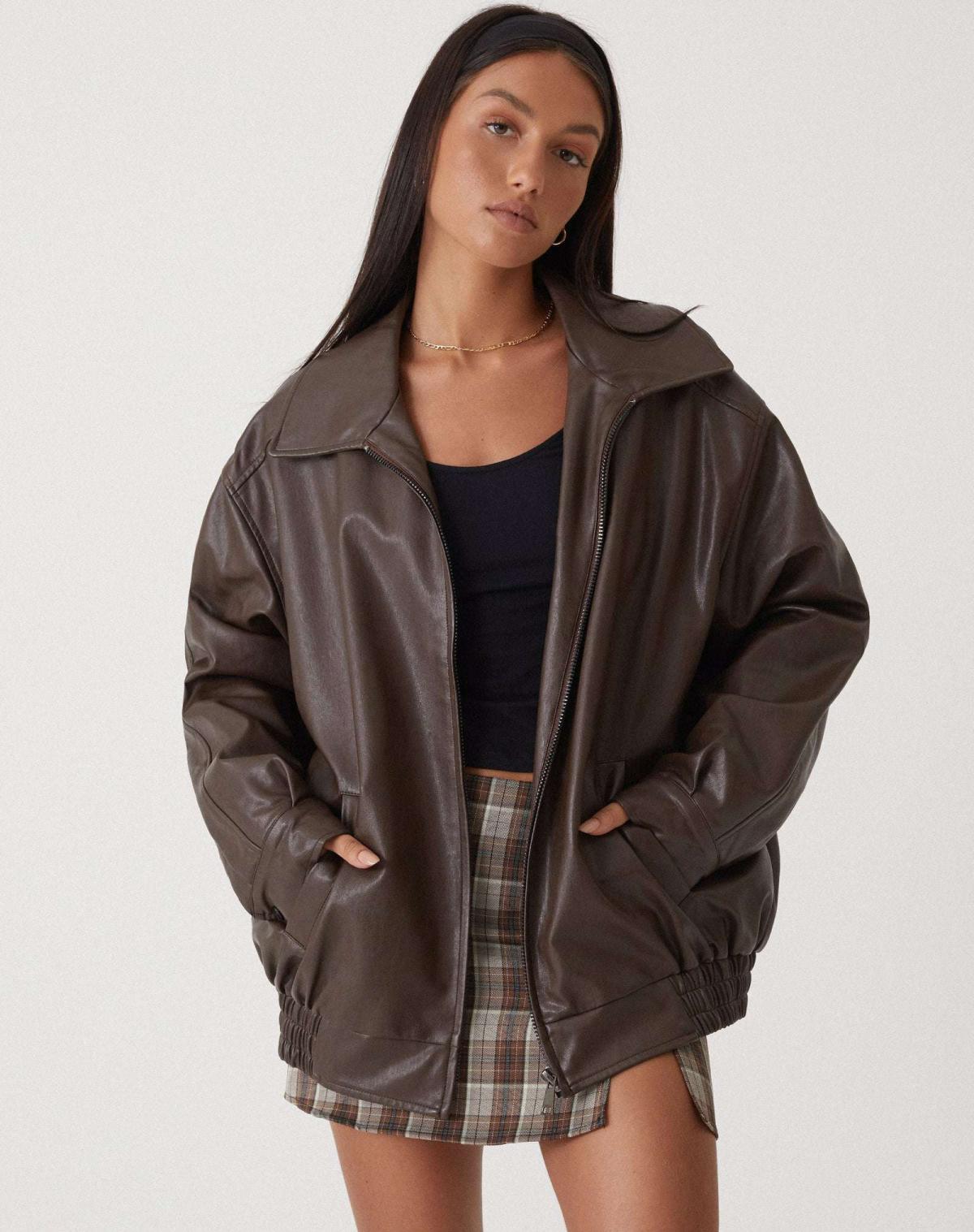 Jasmine | Classic Leather Jacket Casual PU Leather